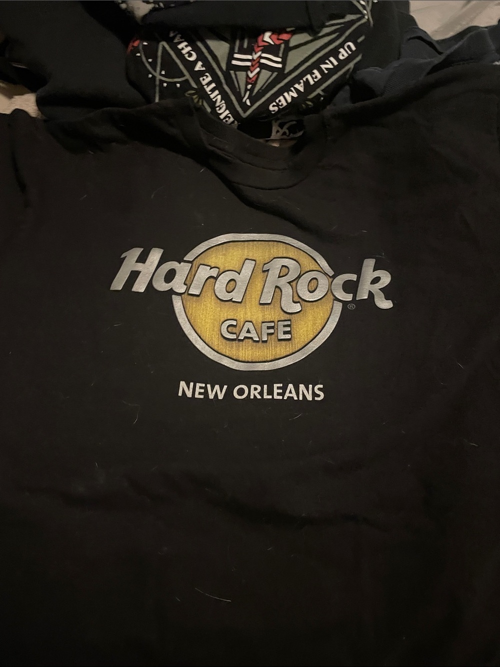 Hard Rock Cafe Black Tee with Gold & White Logo